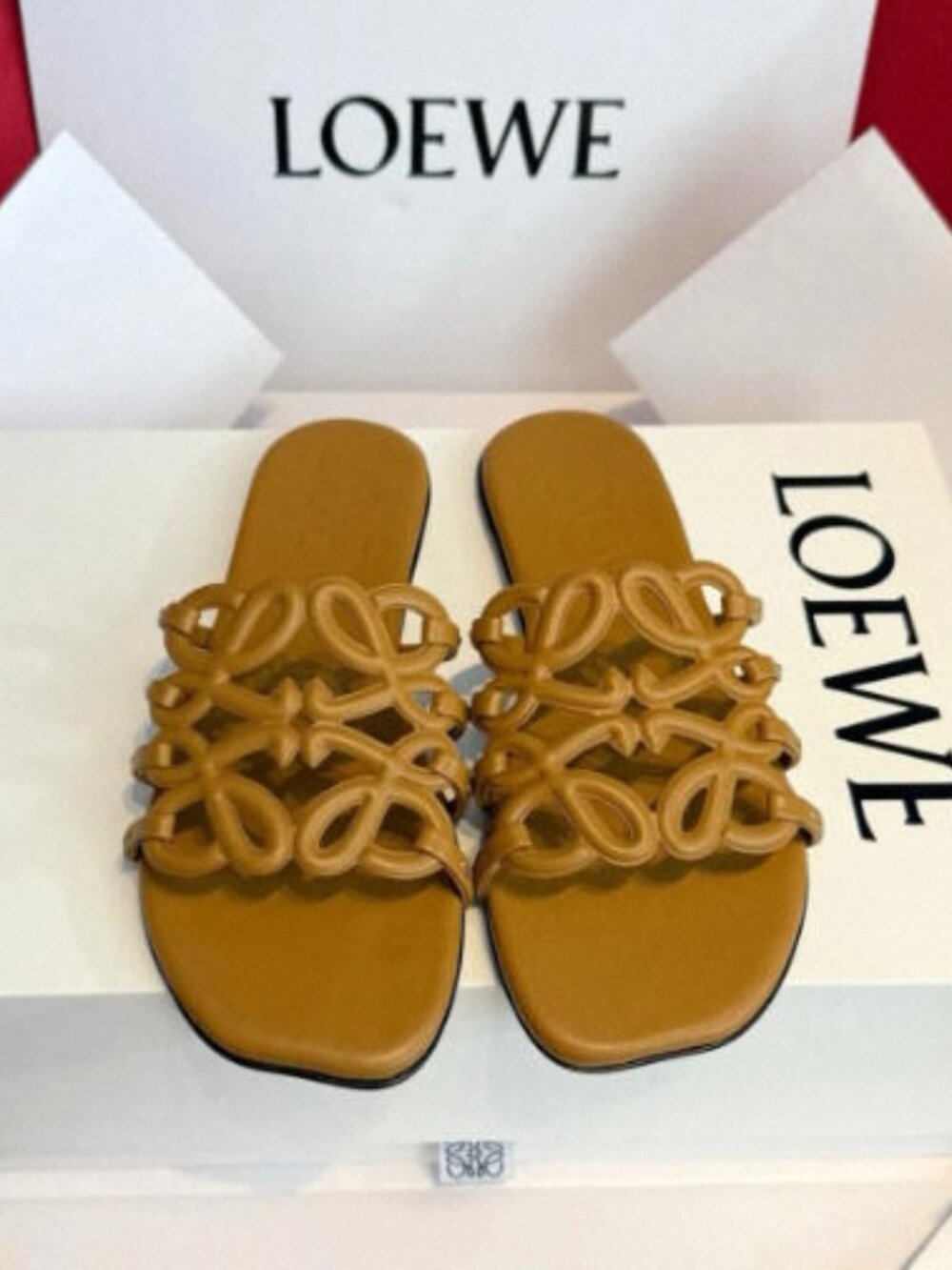 Loewe Petal Anagram Elegant sandals -Tan